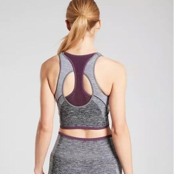 Athleta A-C Impact Racerback Bra in Grey Heather - Picture 1 of 5